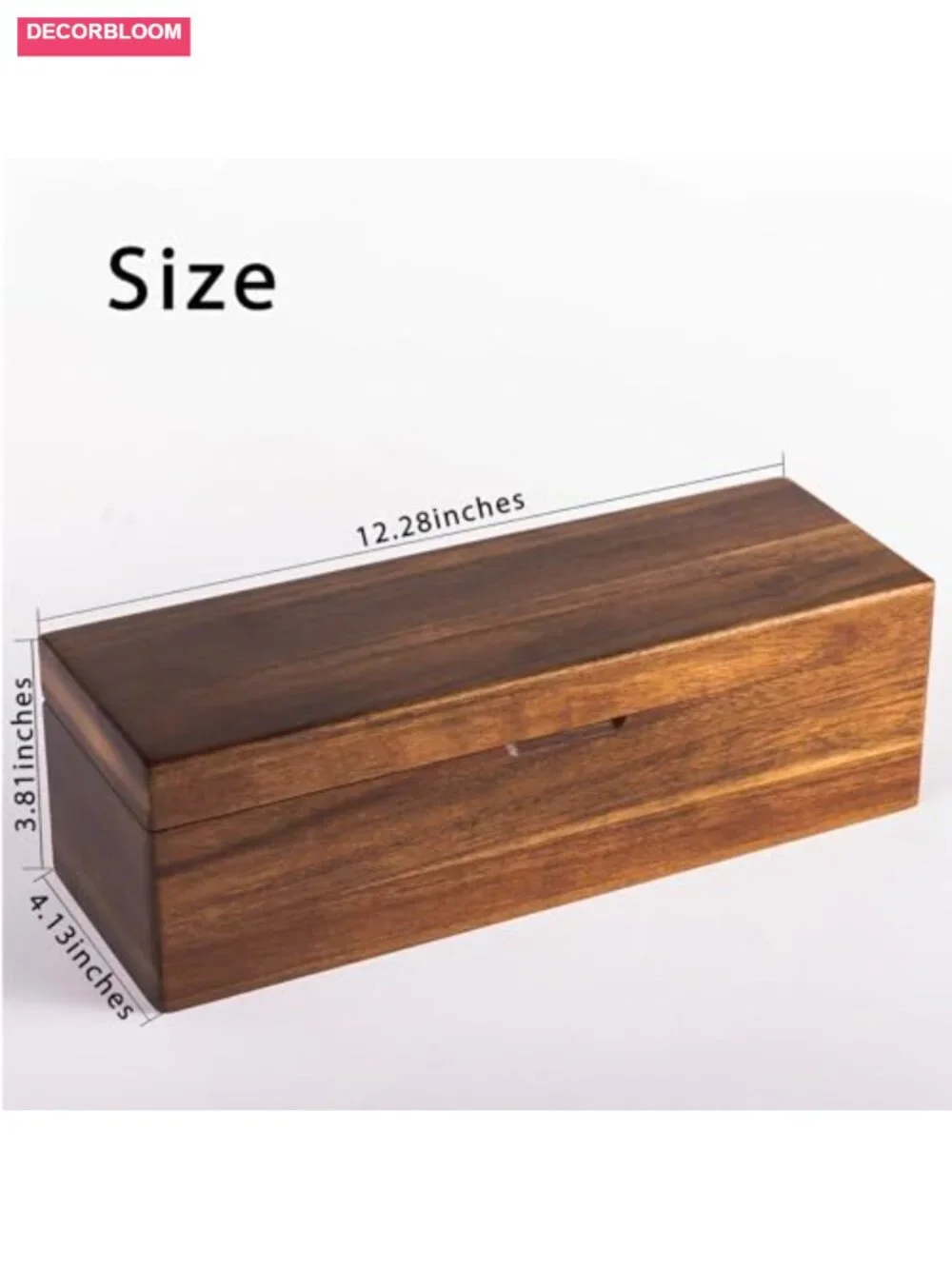 Acacia Wood Tea Bag Organizer - 4 Compartment Tea Storage Chest
